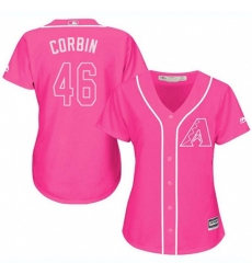 Women Arizona Diamondbacks #46 Patrick Corbin Authentic Pink Fashion MLB Jersey