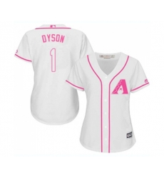 Womens Arizona Diamondbacks #1 Jarrod Dyson Replica White Fashion Baseball Jersey