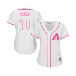 Womens Arizona Diamondbacks #10 Adam Jones Replica White Fashion Baseball Jersey