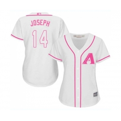 Womens Arizona Diamondbacks #14 Caleb Joseph Replica White Fashion Baseball Jersey