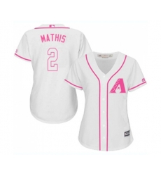 Womens Arizona Diamondbacks #2 Jeff Mathis Replica White Fashion Baseball Jersey