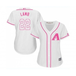 Womens Arizona Diamondbacks #22 Jake Lamb Replica White Fashion Baseball Jerseys