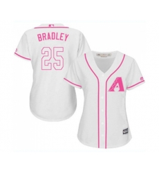 Womens Arizona Diamondbacks #25 Archie Bradley Replica White Fashion Baseball Jersey