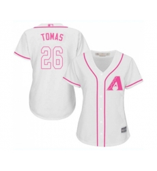 Womens Arizona Diamondbacks #26 Yasmany Tomas Replica White Fashion Baseball Jersey