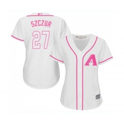 Womens Arizona Diamondbacks #27 Matt Szczur Replica White Fashion Baseball Jersey