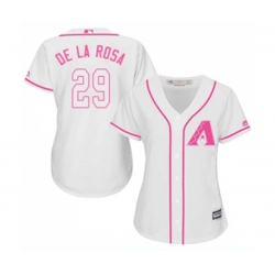 Womens Arizona Diamondbacks #29 Jorge De La Rosa Replica White Fashion Baseball Jersey