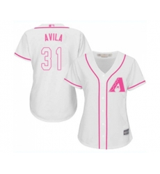 Womens Arizona Diamondbacks #31 Alex Avila Authentic White Fashion Baseball Jersey