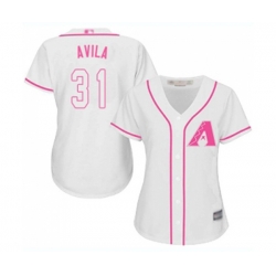 Womens Arizona Diamondbacks #31 Alex Avila Authentic White Fashion Baseball Jersey