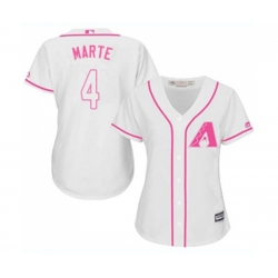 Womens Arizona Diamondbacks #4 Ketel Marte Replica White Fashion Baseball Jersey