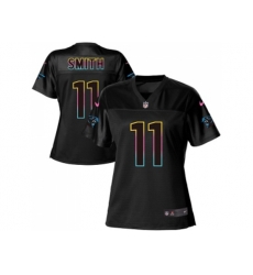Women Carolina Panthers #11 Torrey Smith Black NFL Fashion Game Jersey