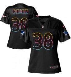 Women New England Patriots #38 Brandon Bolden Game Black Fashion NFL Jersey