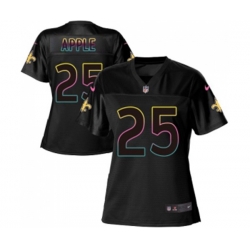 Women New Orleans Saints #25 Eli Apple Game Black Fashion Football Jersey