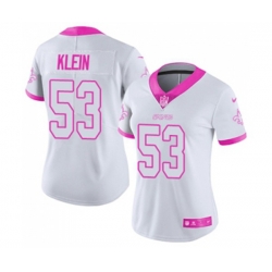 Women New Orleans Saints #53 A.J. Klein Limited White Pink Rush Fashion Football Jersey