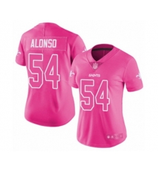 Women New Orleans Saints #54 Kiko Alonso Limited Pink Rush Fashion Football Jersey