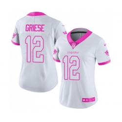 Women Miami Dolphins #12 Bob Griese Limited White Pink Rush Fashion Football Jersey Women Miami Dolphins #12 Bob Griese Limited White Pink Rush Fashion Football Jersey