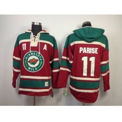 Minnesota Wild #11 Zach Parise Red-Green Pullover Hooded