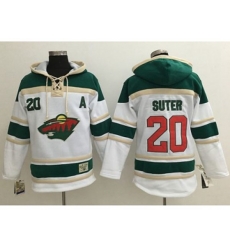 Minnesota Wild #20 Ryan Suter White Sawyer Hooded Sweatshirt Stitched NHL Jersey