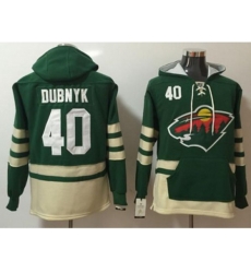 Minnesota Wild #40 Devan Dubnyk Green Name & Number Pullover NHL Hoodie