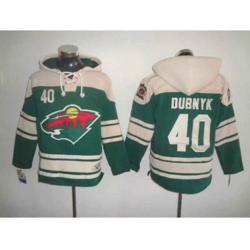 Minnesota Wild #40 Devan Dubnyk Green Pullover Hooded