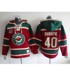 Minnesota Wild #40 Devan Dubnyk Red-Green Pullover Hooded