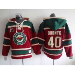 Minnesota Wild #40 Devan Dubnyk Red-Green Pullover Hooded