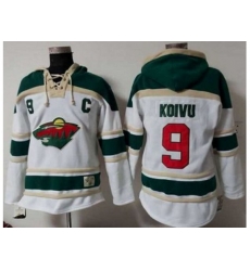 Minnesota Wild #9 Mikko Koivu White Sawyer Hooded Sweatshirt Stitched NHL Jersey