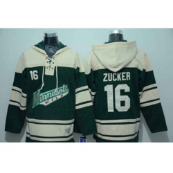 Minnesota Wilds #16 Jason Zucker Cream-Green pullover hooded