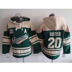 Minnesota Wilds #20 Ryan Suter Cream-Green Pullover Hooded