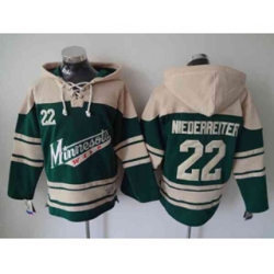 Minnesota Wilds #22 Nino Niederreiter Cream-Green Pullover Hooded