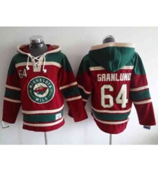 Minnesota Wilds #64 Mikael Granlund Red-Green Pullover Hooded