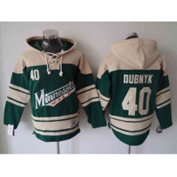 Minnesota wilds #40 Devan Dubnyk Cream-Green Pullover Hooded