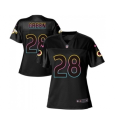 Women Washington Redskins #28 Darrell Green Game Black Fashion Football Jersey