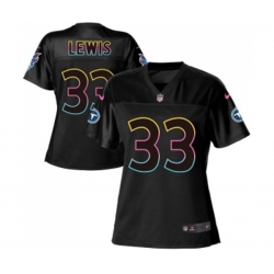 Women Tennessee Titans #33 Dion Lewis Game Black Fashion Football Jersey