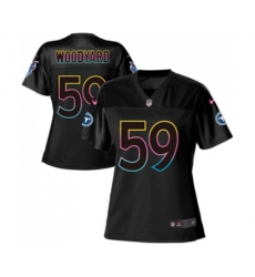 Women Tennessee Titans #59 Wesley Woodyard Game Black Fashion Football Jersey