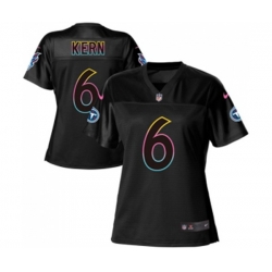 Women Tennessee Titans #6 Brett Kern Game Black Fashion Football Jersey