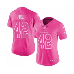 Women Seattle Seahawks #42 Delano Hill Limited Pink Rush Fashion Football Jersey
