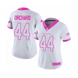 Women Seattle Seahawks #44 Nate Orchard Limited White Pink Rush Fashion Football Jersey