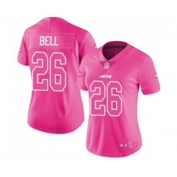 Women New York Jets #26 LeVeon Bell Limited Pink Rush Fashion Football Jersey