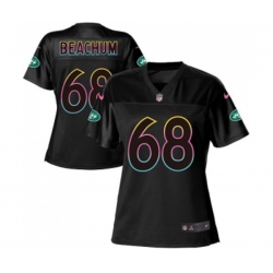 Women New York Jets #68 Kelvin Beachum Game Black Fashion Football Jersey