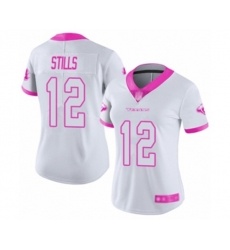 Women Houston Texans #12 Kenny Stills Limited White Pink Rush Fashion Football Jersey