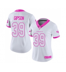 Women Houston Texans #39 Tashaun Gipson Limited White Pink Rush Fashion Football Jersey