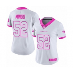 Women Houston Texans #52 Barkevious Mingo Limited White Pink Rush Fashion Football Jersey Women Houston Texans #52 Barkevious Mingo Limited White Pink Rush Fashion Football Jersey