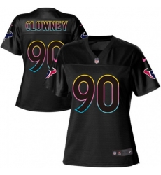 Women Houston Texans #90 Jadeveon Clowney Game Black Fashion NFL Jersey