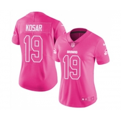 Women Cleveland Browns #19 Bernie Kosar Limited Pink Rush Fashion Football Jersey Women Cleveland Browns #19 Bernie Kosar Limited Pink Rush Fashion Football Jersey