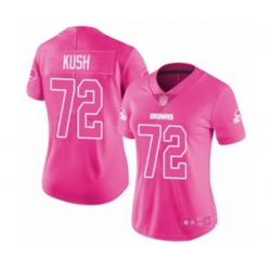 Women Cleveland Browns #72 Eric Kush Limited Pink Rush Fashion Football Jerse Women Cleveland Browns #72 Eric Kush Limited Pink Rush Fashion Football Jerse