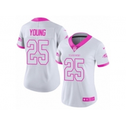 Women Baltimore Ravens #25 Tavon Young Limited White Pink Rush Fashion NFL Jersey Women Baltimore Ravens #25 Tavon Young Limited White Pink Rush Fashion NFL Jersey