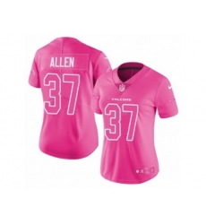 Womens Atlanta Falcons #37 Ricardo Allen Limited Pink Rush Fashion NFL Jersey