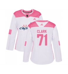 Women Washington Capitals #71 Kody Clark Authentic White Pink Fashion NHL Jersey