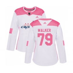 Women Washington Capitals #79 Nathan Walker Authentic White Pink Fashion NHL Jersey