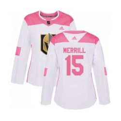 Women Vegas Golden Knights #15 Jon Merrill Authentic White Pink Fashion NHL Jersey Women Vegas Golden Knights #15 Jon Merrill Authentic White Pink Fashion NHL Jersey